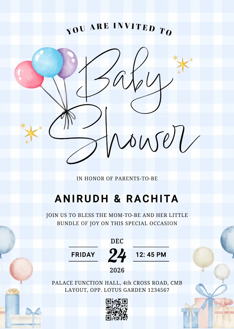Blue and cute toys - Baby shower invitation