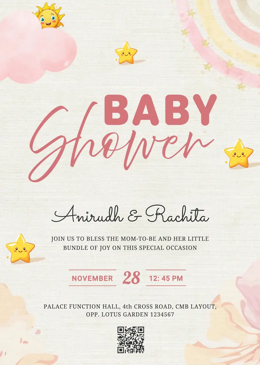 Cute star - Baby shower invitation