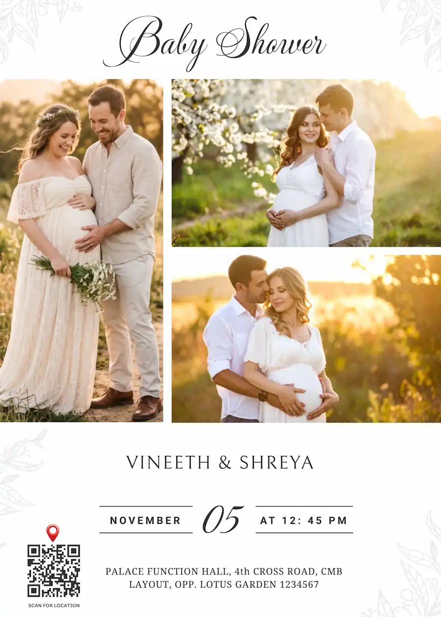 Elegant photo collage - Baby shower invitation