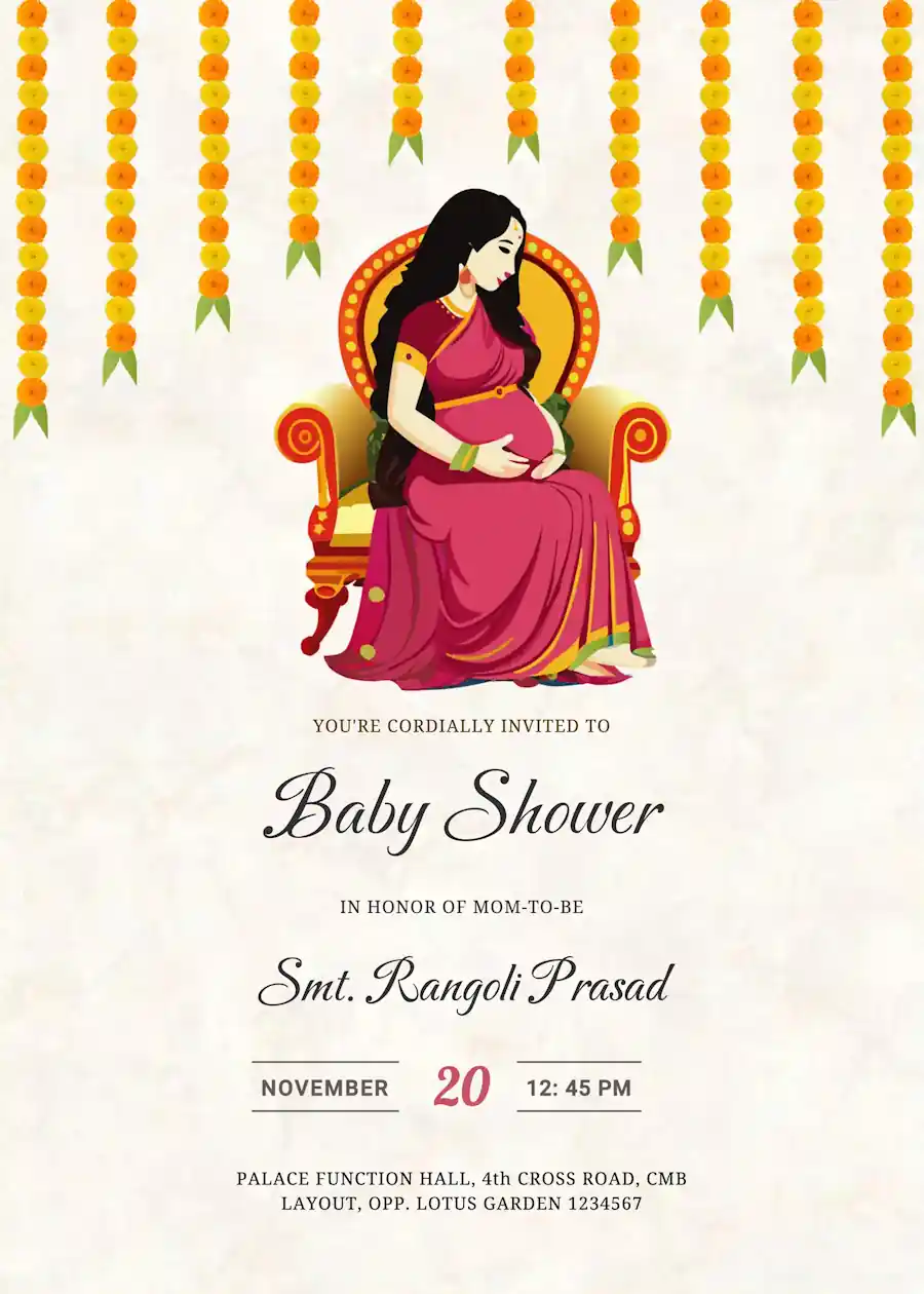 Indian vintage - Baby shower invitation