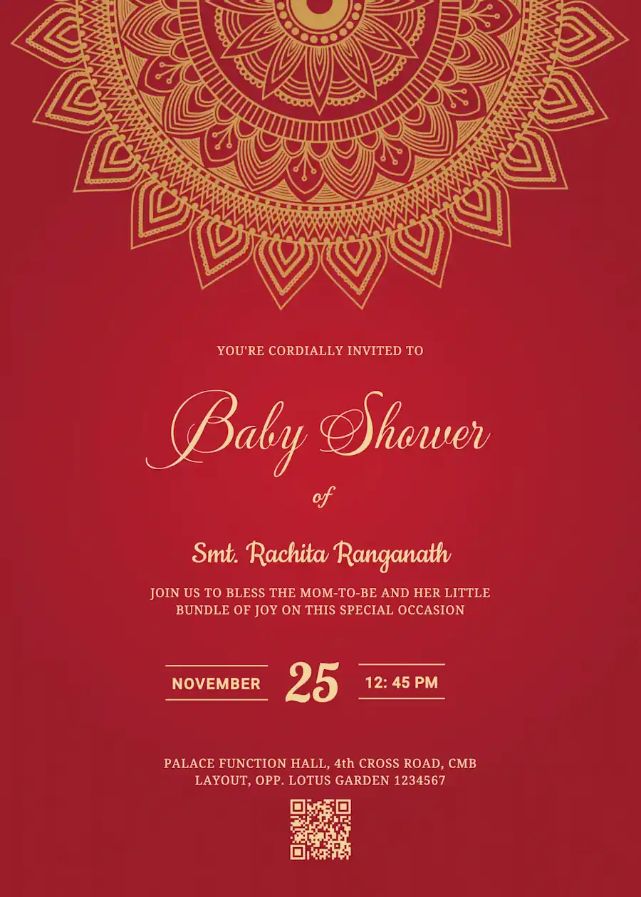 Luxury royal red - Baby shower invitation