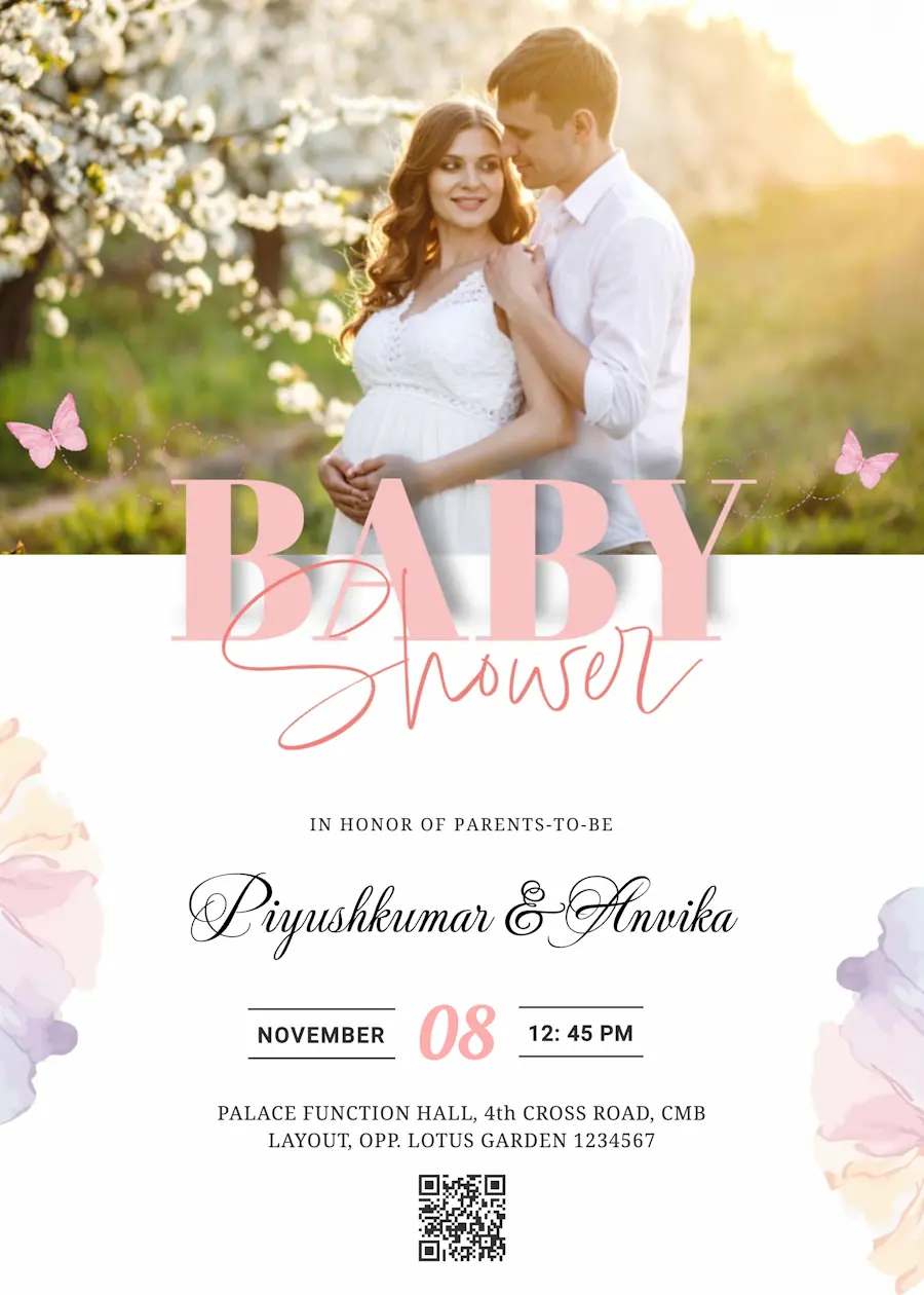 Maternity photoshoot - Baby shower invitation