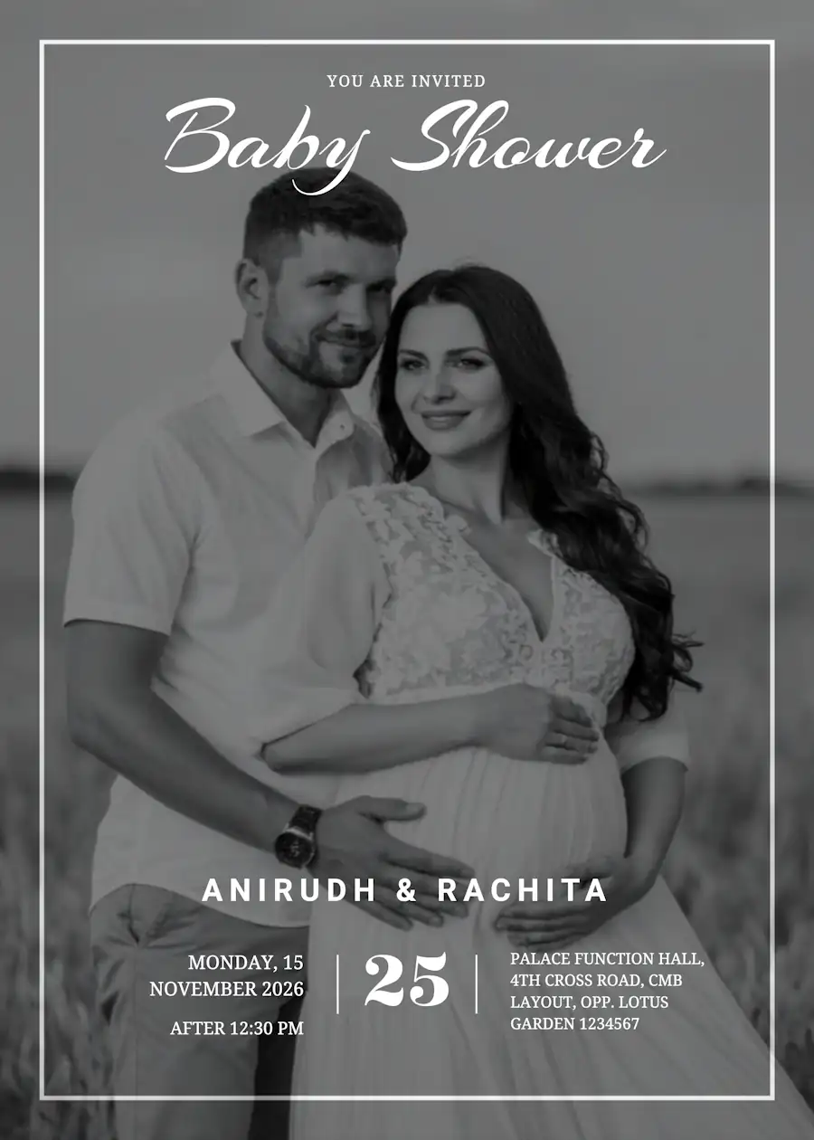 Minimalist and elegant frame - Baby shower invitation