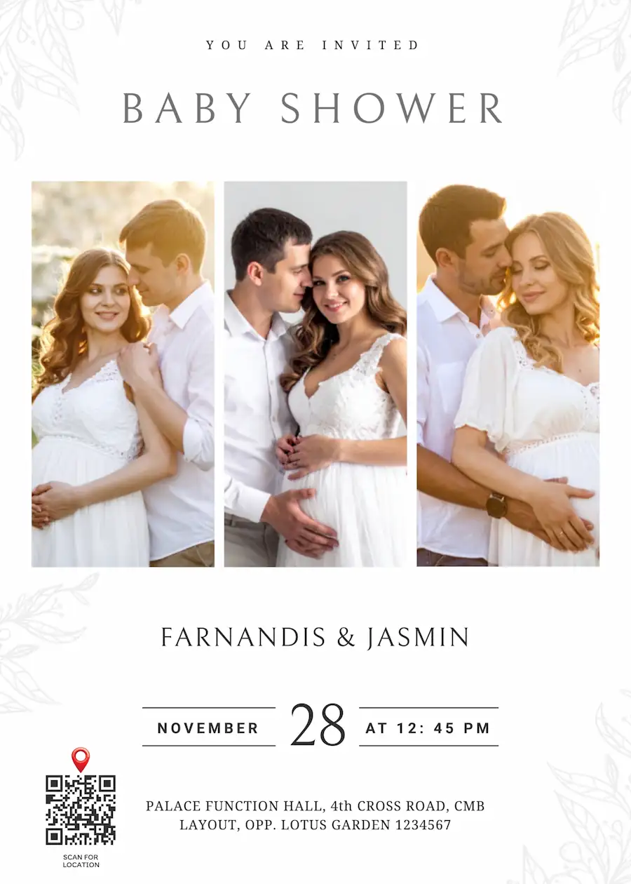 Vertical multi frame - Baby shower invitation