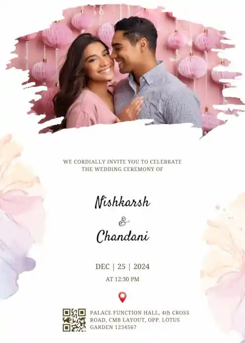 Couple photo Wedding invitation with placeholder to upload photo