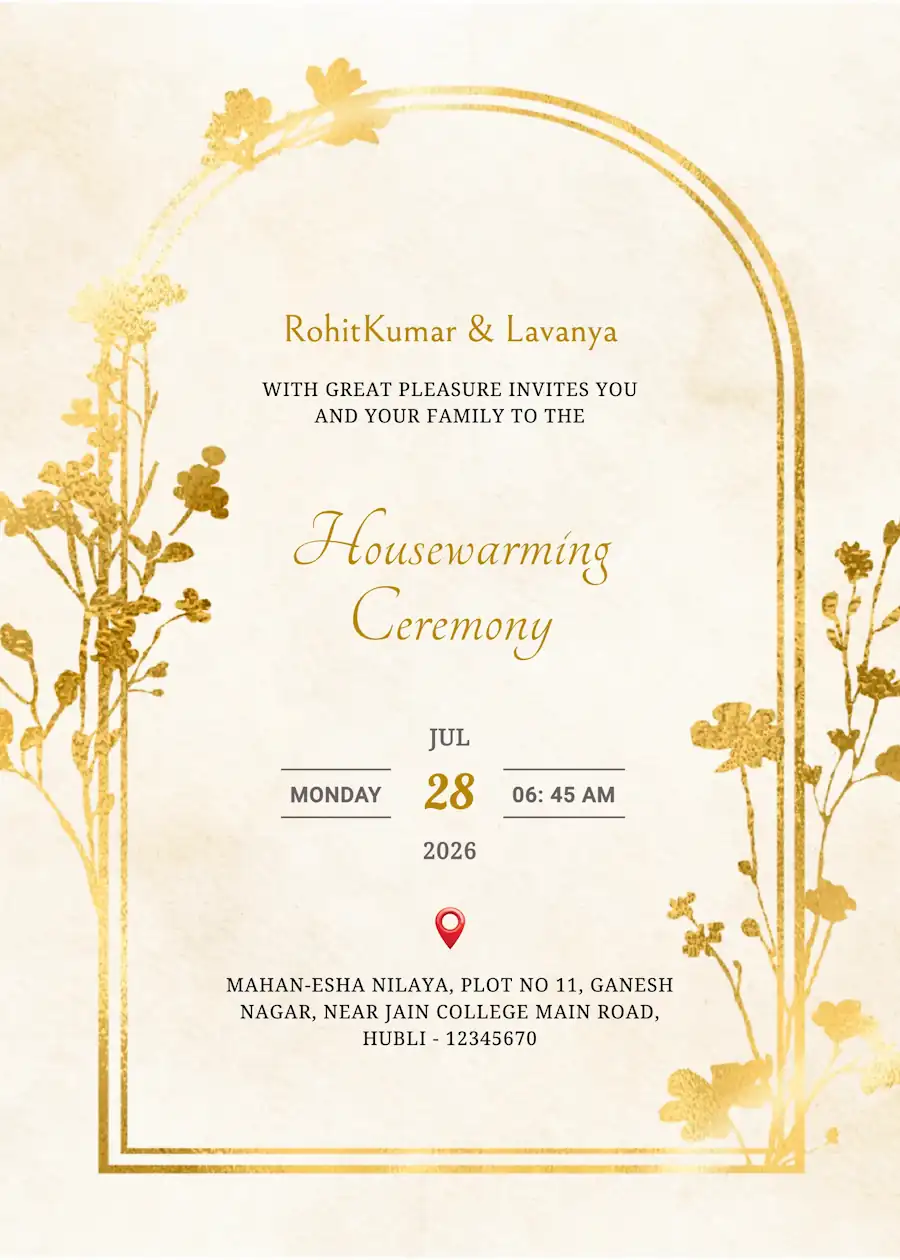 Gold elegant - Housewarming invitation template