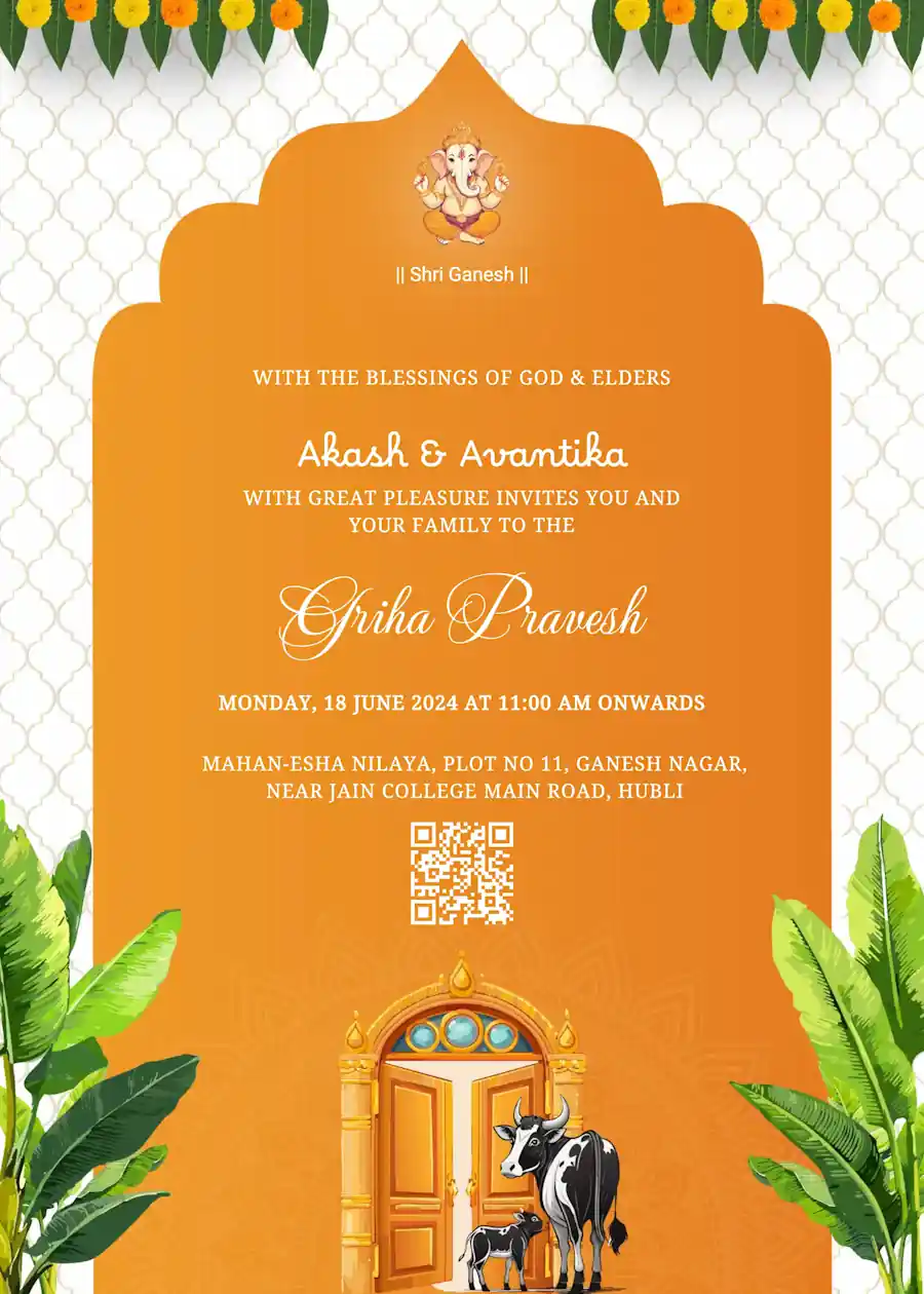 Orange traditional - Housewarming invitation template