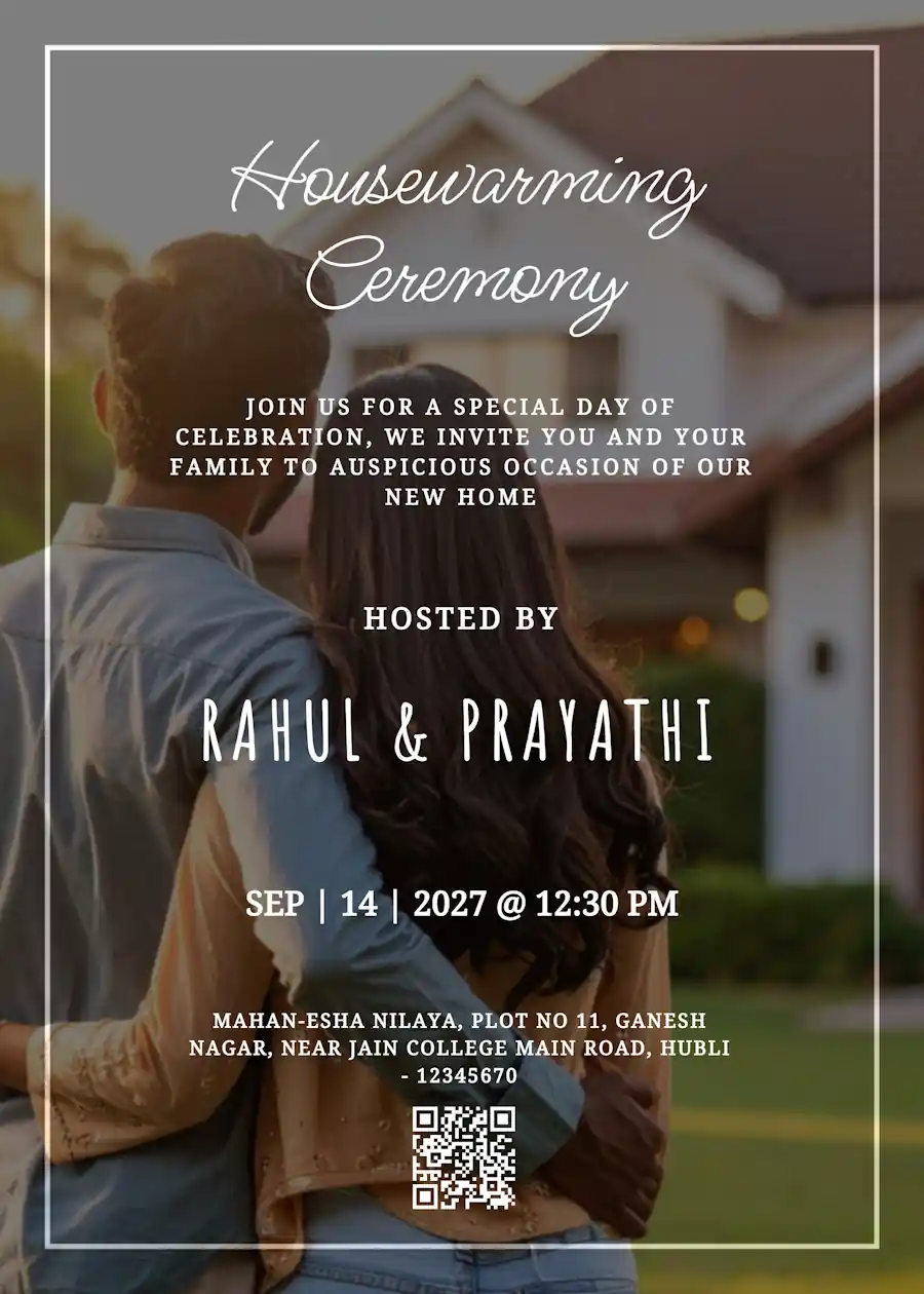 Portrait frame photo - Housewarming invitation template