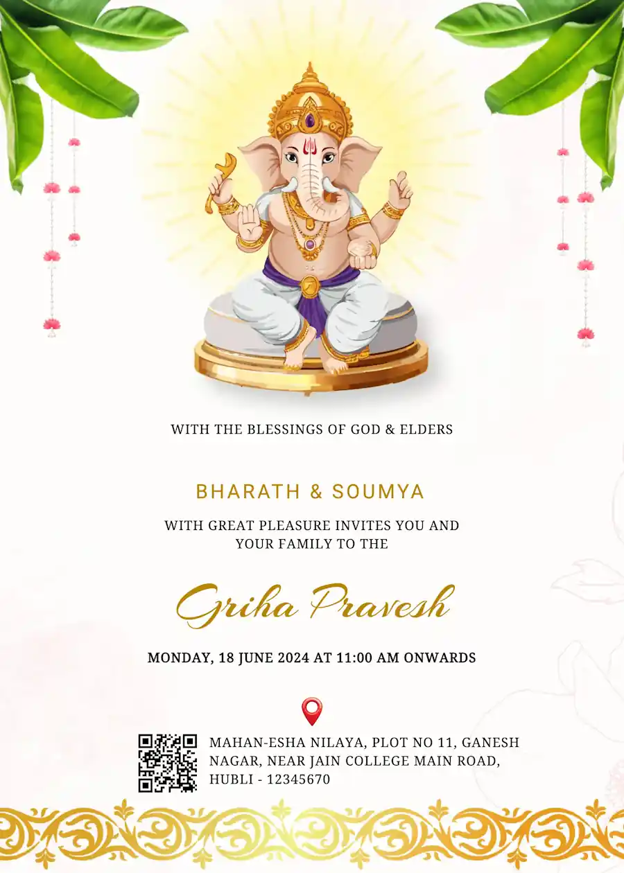 Shree ganesh - Housewarming invitation