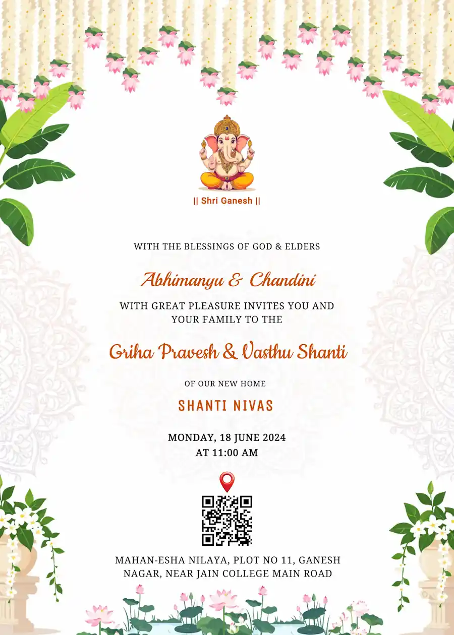 Orange traditional - Housewarming invitation template