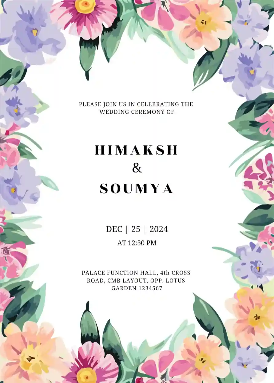 Sample invitation card